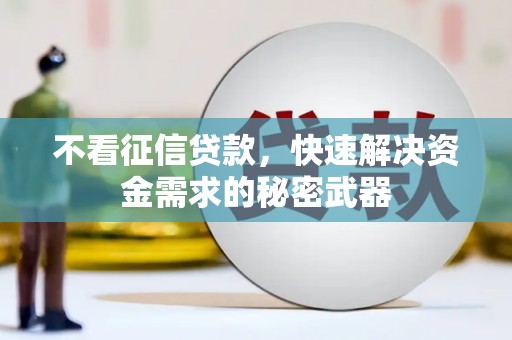 依安不看征信贷款，快速解决资金需求的秘密武器