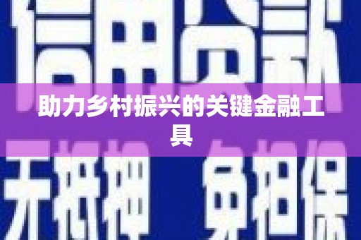 依安助力乡村振兴的关键金融工具