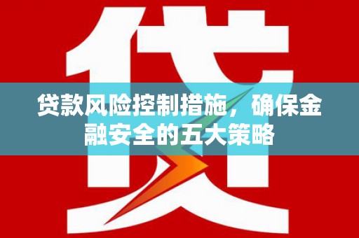 依安贷款风险控制措施，确保金融安全的五大策略