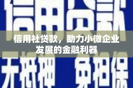 依安信用社贷款，助力小微企业发展的金融利器