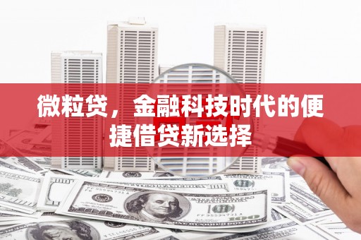 依安微粒贷，金融科技时代的便捷借贷新选择