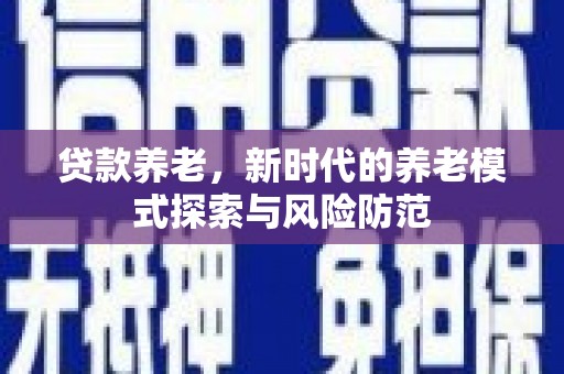 依安贷款养老，新时代的养老模式探索与风险防范